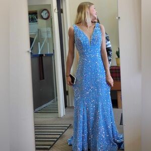 Selling my blue sparkly prom dress! Size SM,  altered to fit a bit tighter.